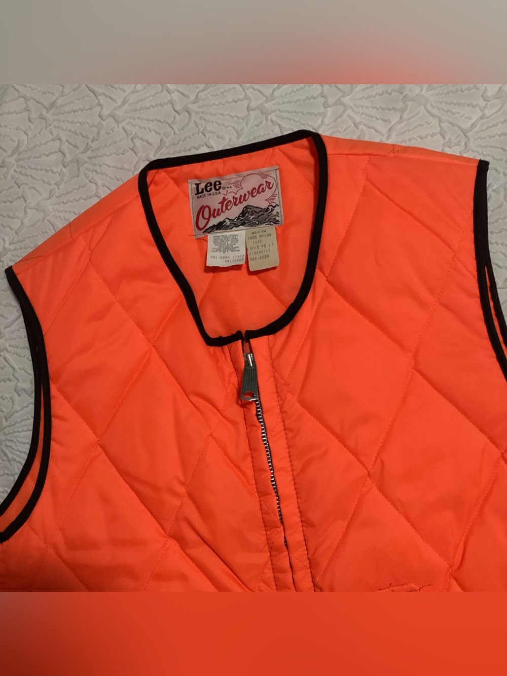 VTG Lee Outerwear Puffed Quilted Orange Vest